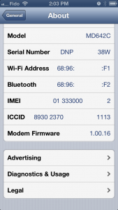 iPhone 5s searching no imei