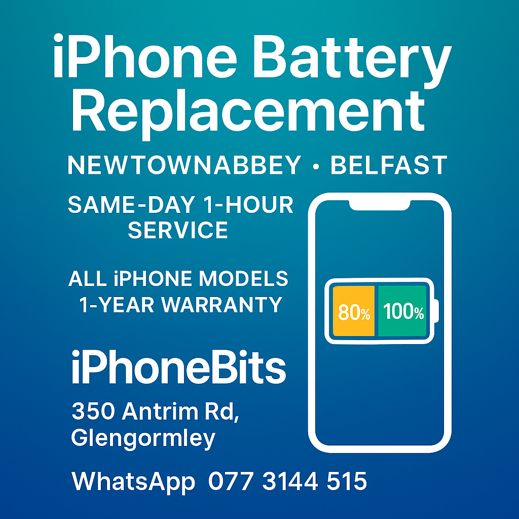 iphone battery replacement newtownabbey belfast glengormley
