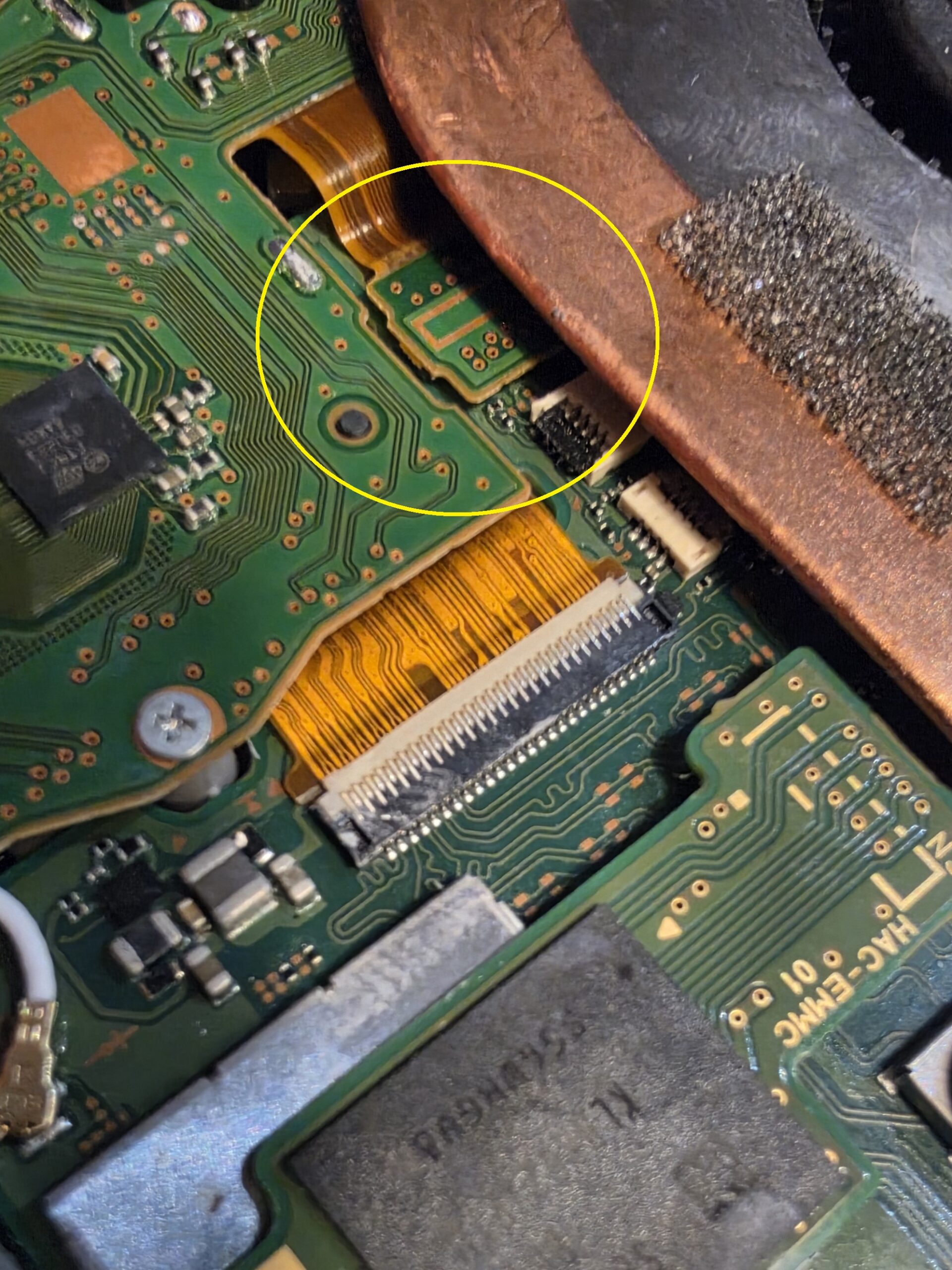 Nintendo Switch touchscreen cable connection correctly seated after repair at iPhoneBits